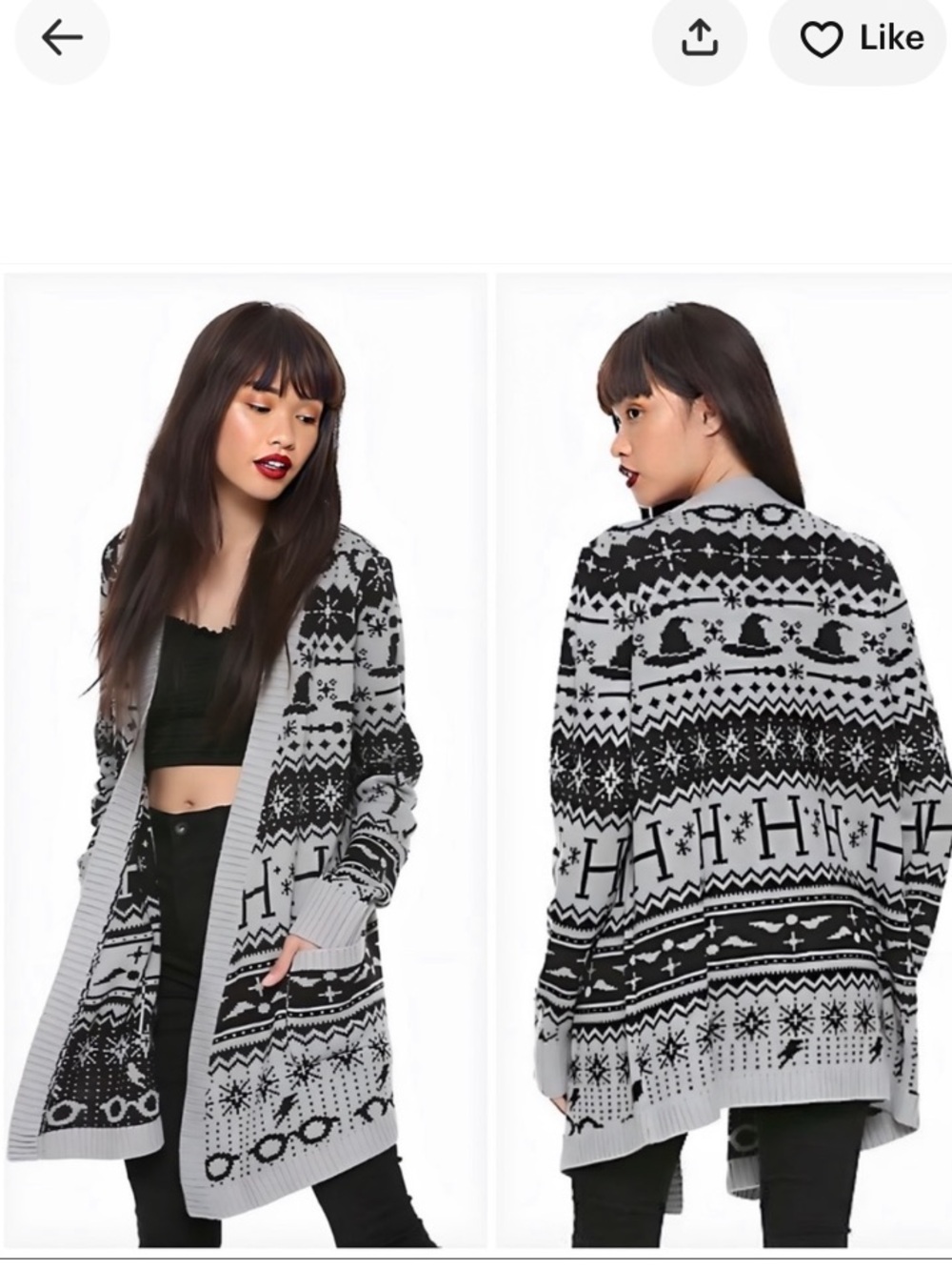 Sz 1 Harry Potter Cardigan, Torrid Curve